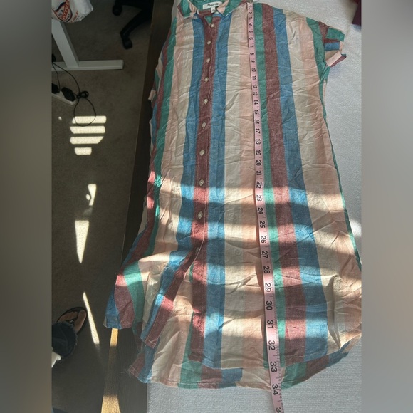 Madewell Linen Blend Central Shirtdress in Flagstaff Stripe - Picture 11 of 12